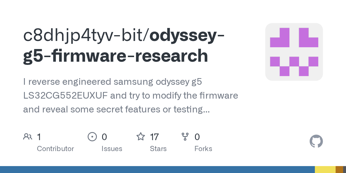 Samsung Odyssey G5 firmware research repository preview